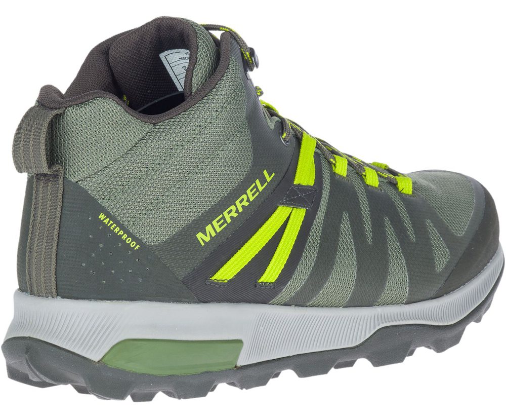 Kozaki Merrell Męskie Oliwkowe - Zion Fst Mid Waterproof - 539764-UTQ